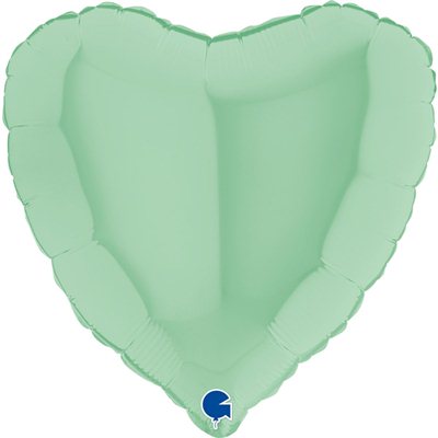 Сердце макарун Мятный matte green Grabo 18" УП
