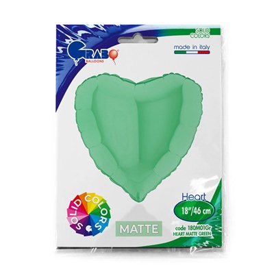 Сердце макарун Мятный matte green Grabo 18" УП